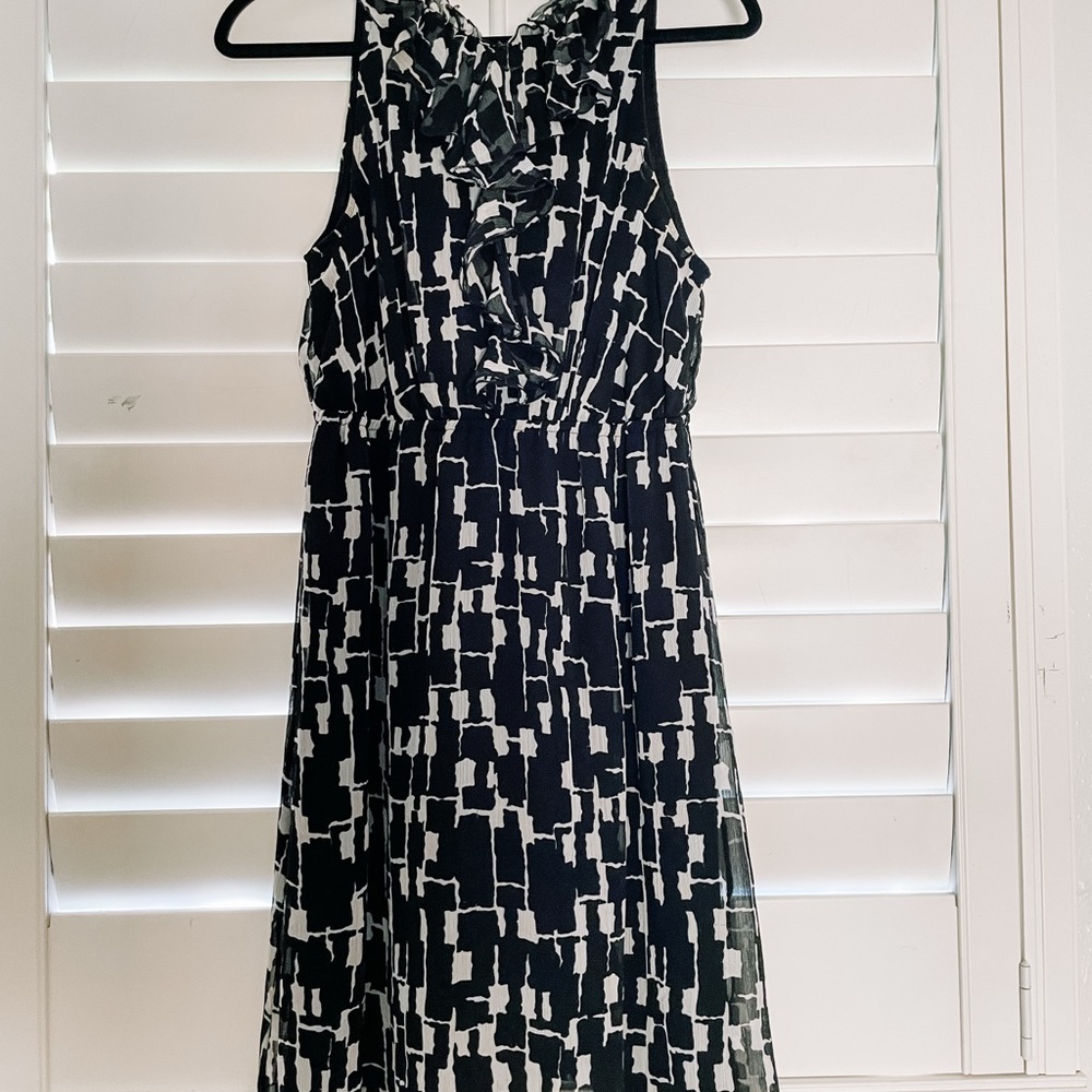 Merona Black and White Geometric Mini Dress